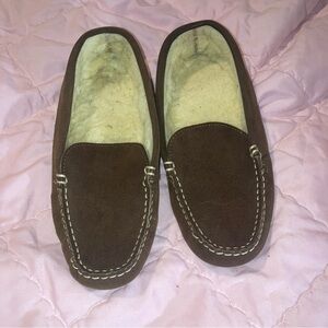 Minnetonka Chestnut Brown Size 6 Oiled Leather Suede Women's driving Shoes